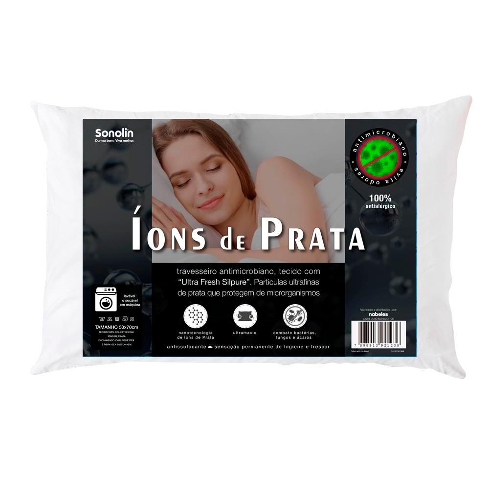 Travesseiro Sonolin Íons de Prata 50 x 70 cm - Branco - 1