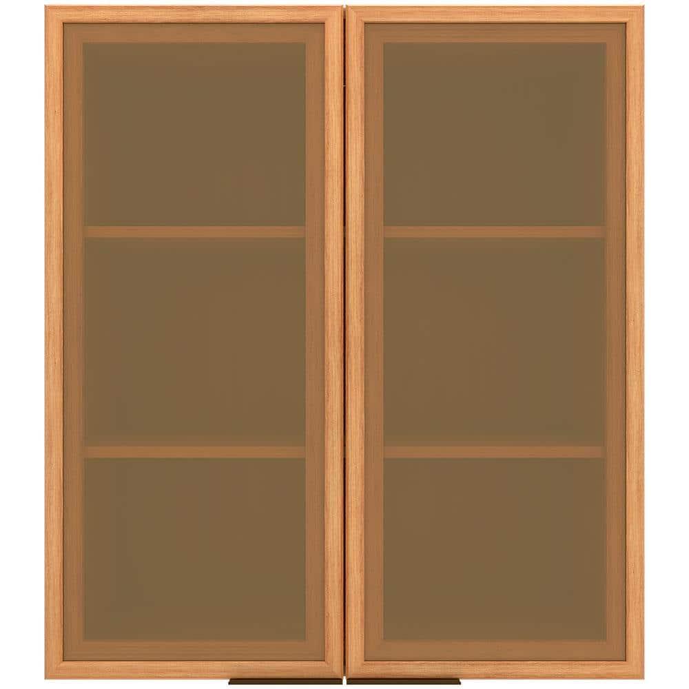 Armário Aéreo Bartira Cristal MDP 15mm com 2 Portas com Vidro e 2 Prateleiras - 80cm de largura - 1