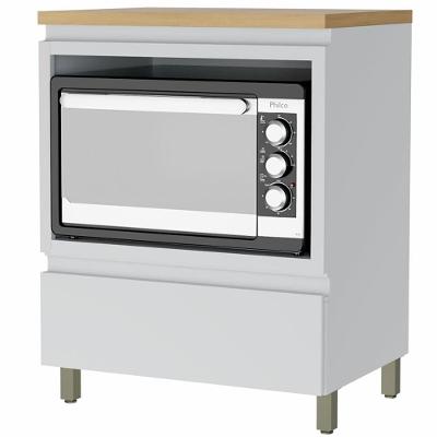 Balcão Nesher Rainha em MDF 15mm com Nicho para Micro-ondas, 1 Gaveta e 1 Prateleira - 70cm de largura