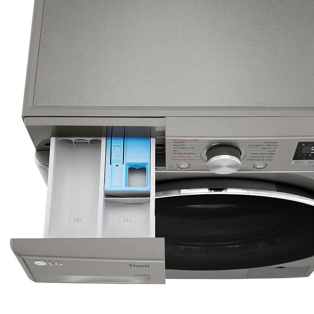 Lava e Seca LG 14Kg/8Kg Smart VC4 CV5014PC4 com Inteligência Artificial AI DD™ - Inox - 9