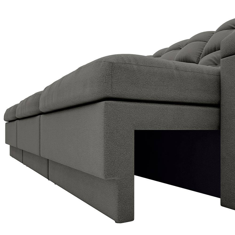 Sofá Retrátil Reclinável 4 Lugares DDS Next Brunello com Almofadas Fixas, Revestimento Velosuede e Espuma D26 - 230cm de largura - 8