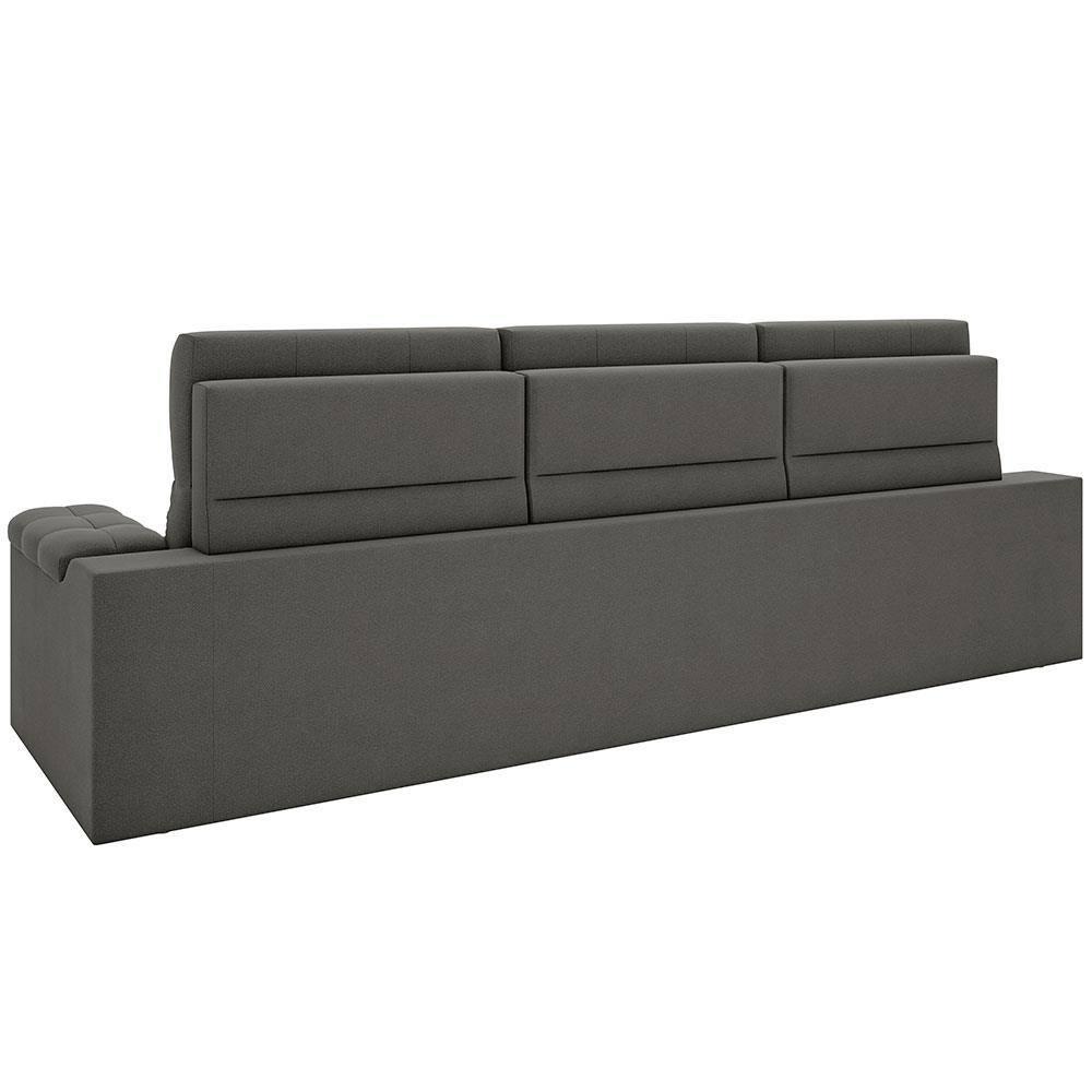 Sofá Retrátil Reclinável 4 Lugares DDS Next Brunello com Almofadas Fixas, Revestimento Velosuede e Espuma D26 - 230cm de largura - 9