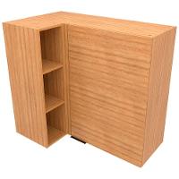 Armário Aéreo de Canto Bartira Cristal MDP 15mm com 1 Porta e 2 Prateleiras - 101,8cm de largura - 2