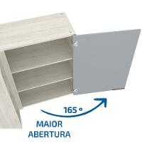 Armário Aéreo de Canto Bartira Cristal MDP 15mm com 1 Porta e 2 Prateleiras - 101,8cm de largura