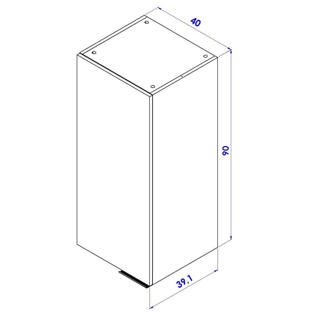 Armário Aéreo Bartira Cristal MDP 15mm com 1 Porta e 2 Prateleiras - 40cm de largura - 8