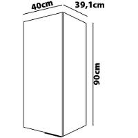 Armário Aéreo Bartira Cristal MDP 15mm com 1 Porta e 2 Prateleiras - 40cm de largura - 9