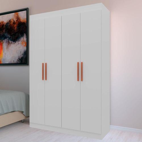 Guarda-Roupa Bartira Ville com 4 Portas, 2 Gavetas e 2 Prateleiras - 134cm de largura