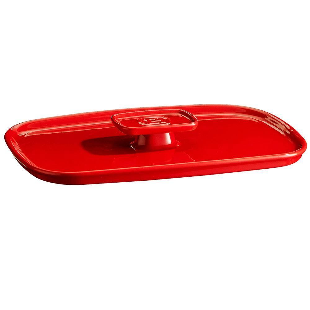 Tampa para Travessa Emile Henry Ovenware em Cerâmica 29x19 cm - Vermelho - 1