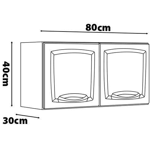 Armário Aéreo Duplo Itatiaia New Premium com 2 Portas - 80cm de largura - 3