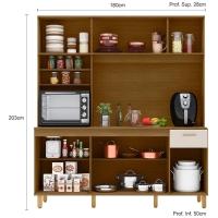 Cozinha Compacta Poliman Nuria com 9 Portas, 1 Gaveta e 4 Prateleiras - 180cm de largura - 5