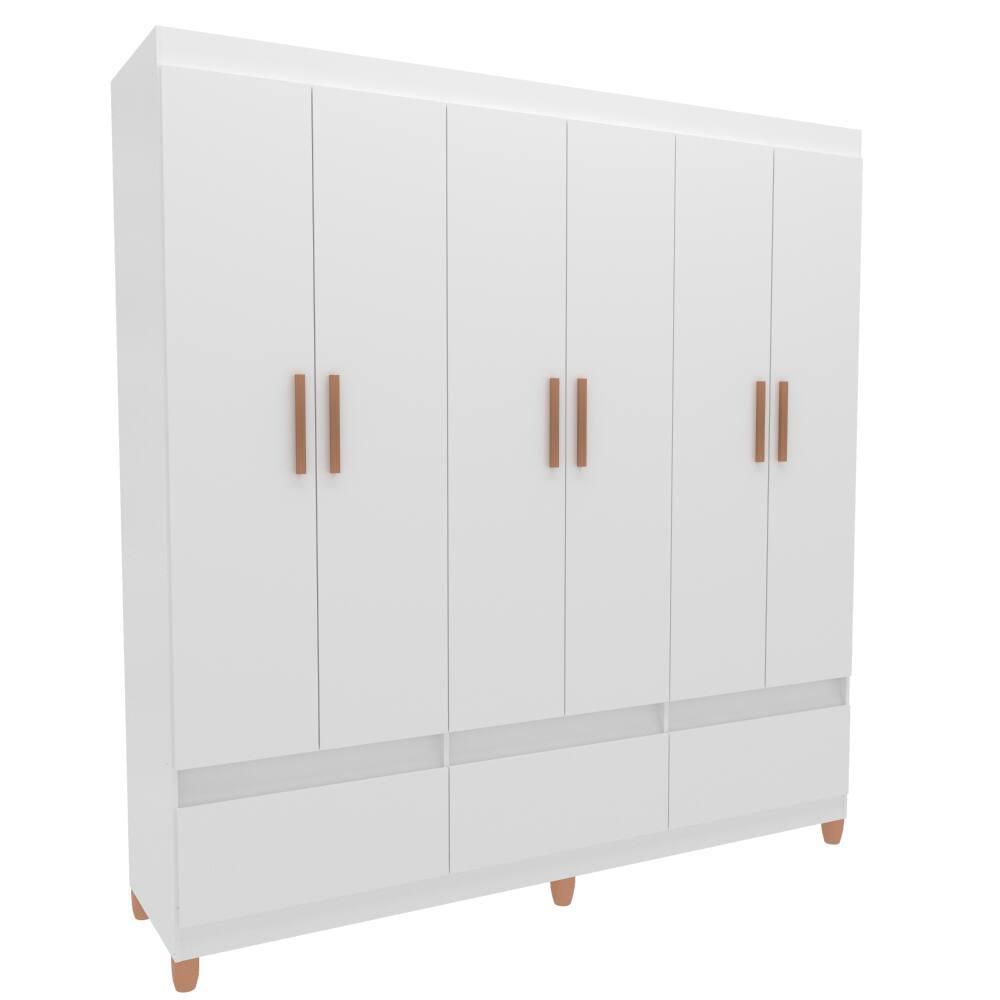 Guarda-Roupa Bartira Ilhéus com Cabideiro, 6 Portas de Bater, 3 Gavetas e 180cm de Largura - 2