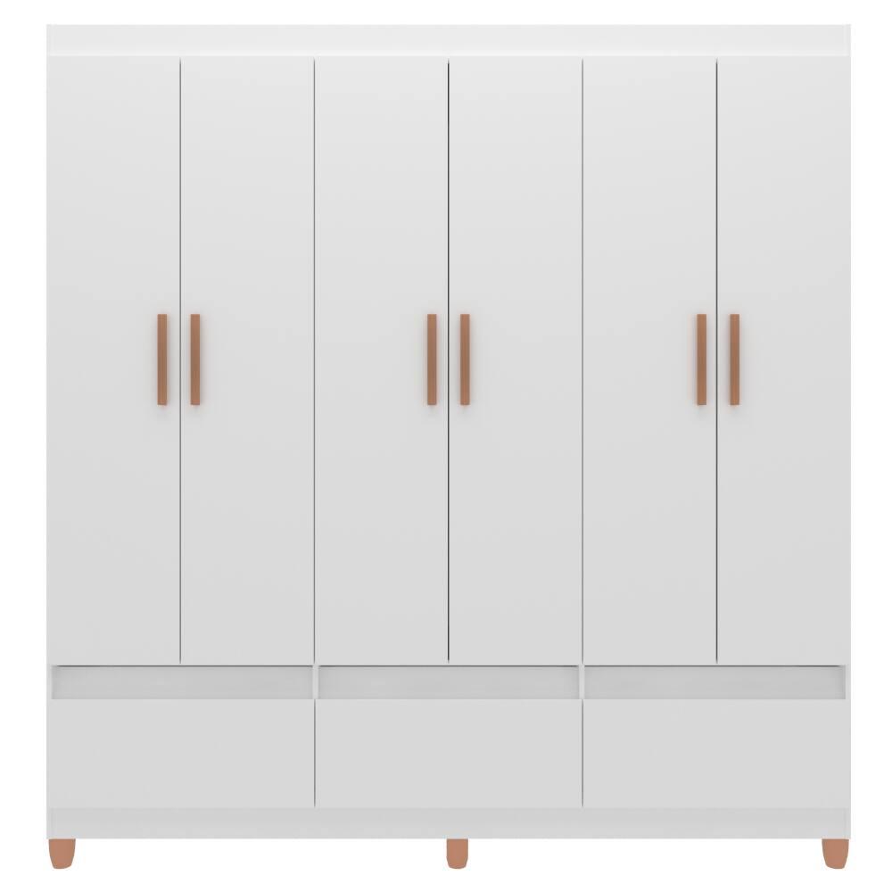 Guarda-Roupa Bartira Ilhéus com Cabideiro, 6 Portas de Bater, 3 Gavetas e 180cm de Largura - 3