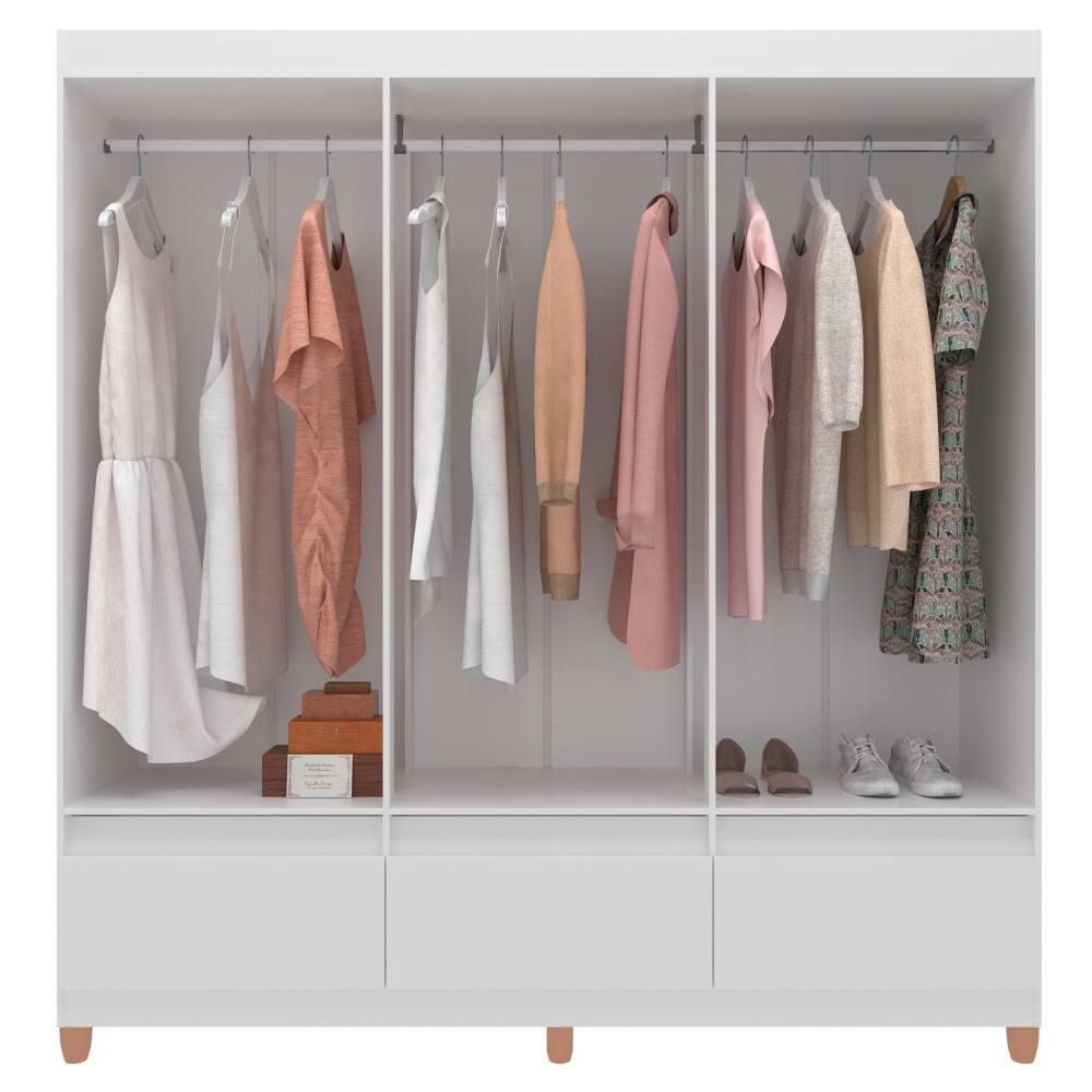 Guarda-Roupa Bartira Ilhéus com Cabideiro, 6 Portas de Bater, 3 Gavetas e 180cm de Largura - 4