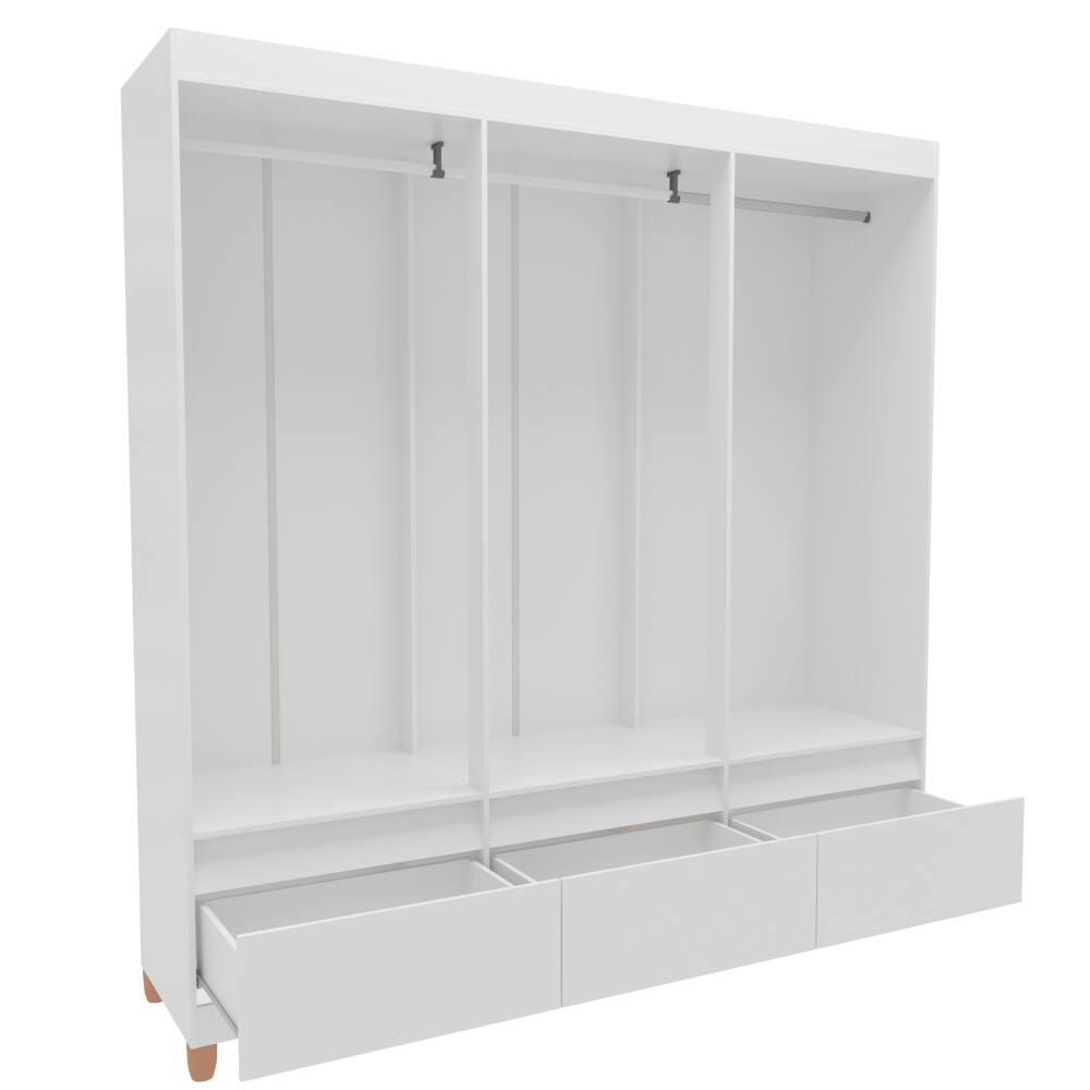 Guarda-Roupa Bartira Ilhéus com Cabideiro, 6 Portas de Bater, 3 Gavetas e 180cm de Largura - 6