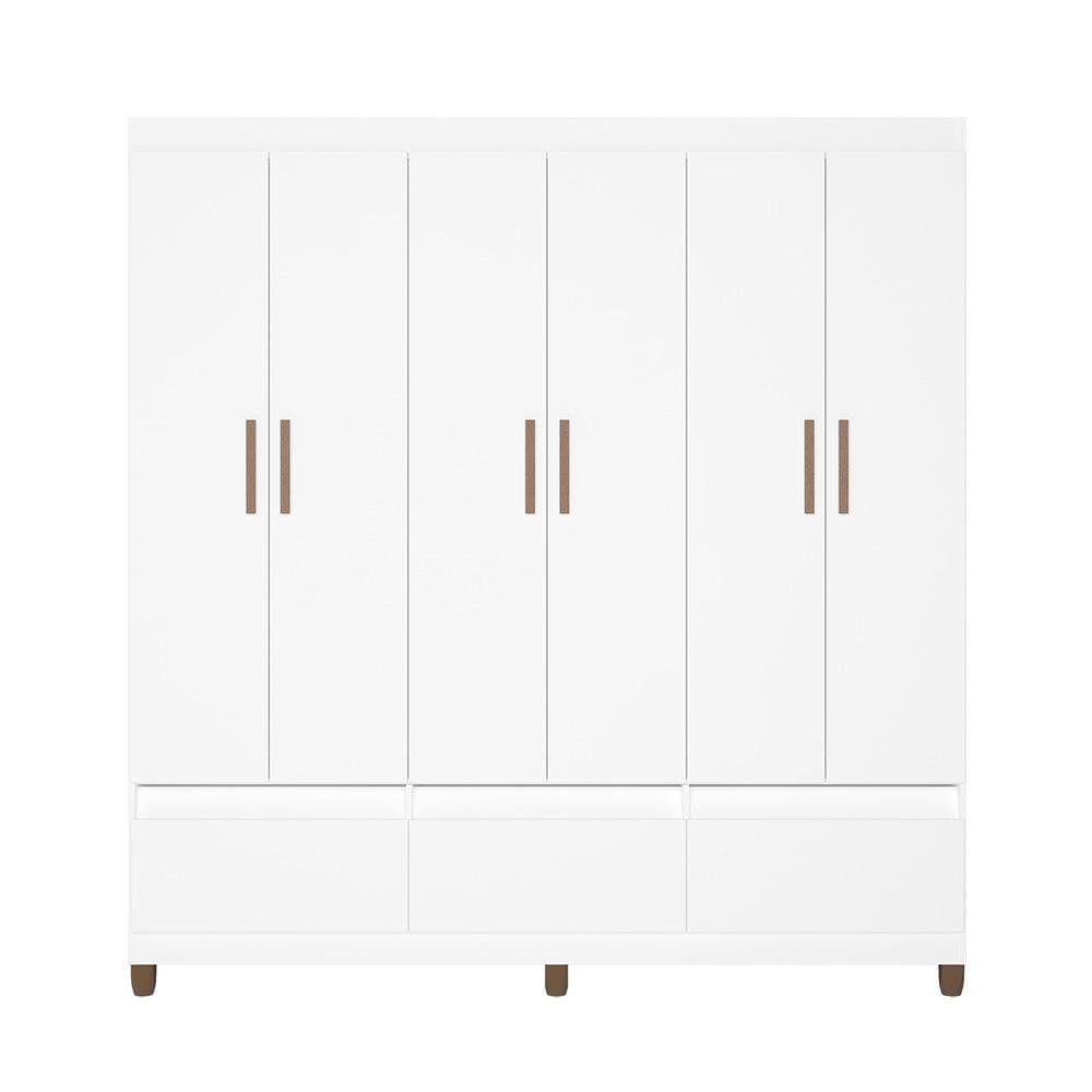 Guarda-Roupa Bartira Ilhéus com Cabideiro, 6 Portas de Bater, 3 Gavetas e 180cm de Largura - 11