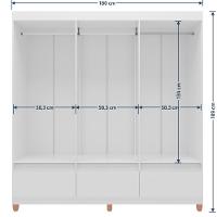 Guarda-Roupa Bartira Ilhéus com Cabideiro, 6 Portas de Bater, 3 Gavetas e 180cm de Largura - 13