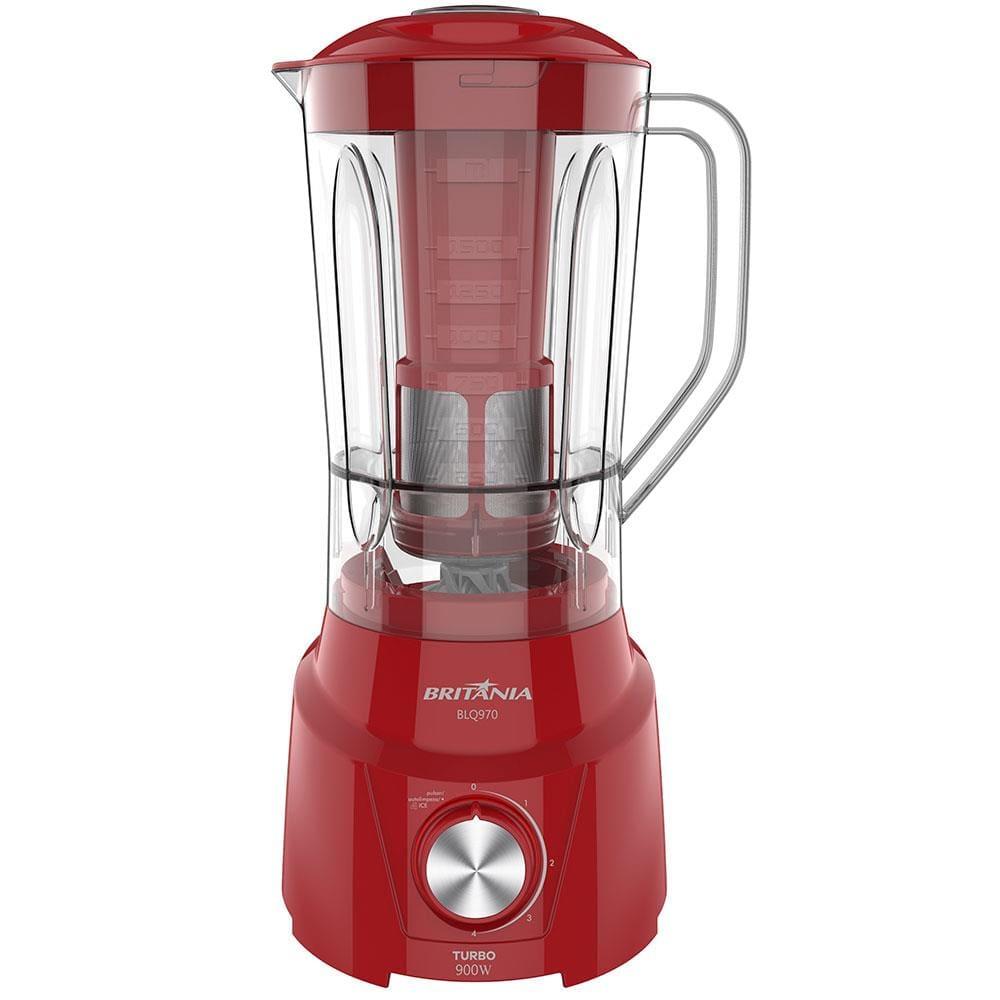 Liquidificador Britânia BLQ970V Turbo Vermelho 900W com 4 Velocidades - 1