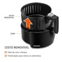 Fritadeira Elétrica Air Fryer Mondial AF-36-FB Pratic 3,6L Lâmpada Piloto Aviso Sonoro Preta