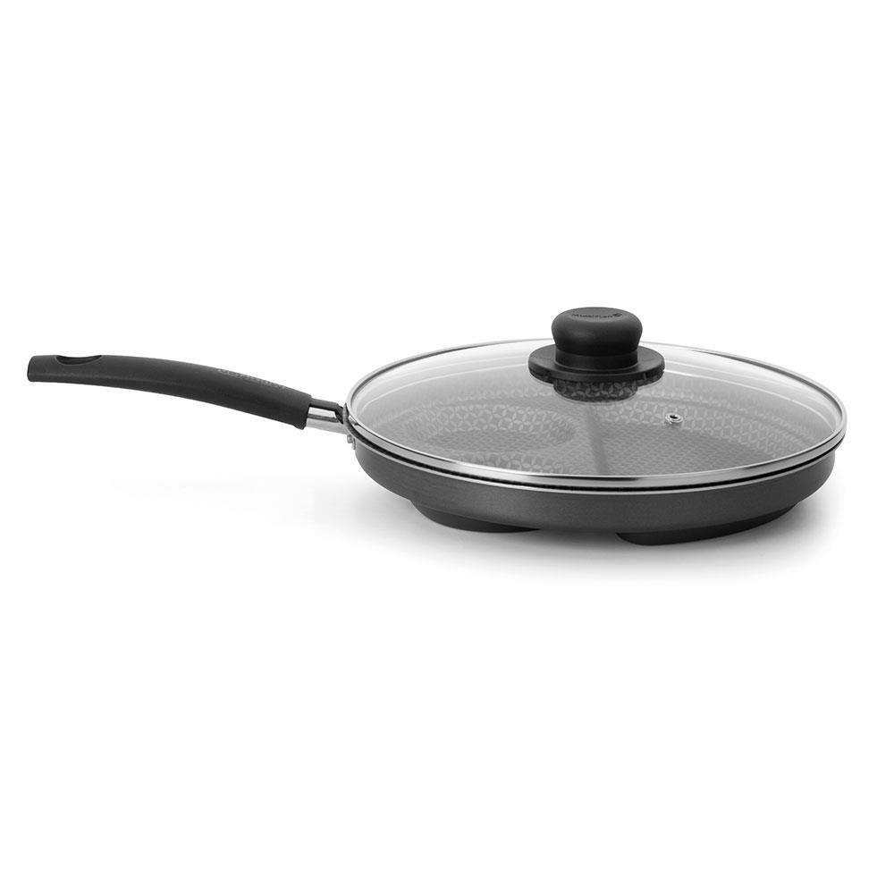 Frigideira Multiflon Breakfast Antiaderente Ultra 7 Grafite com Tampa - 27 cm - 2