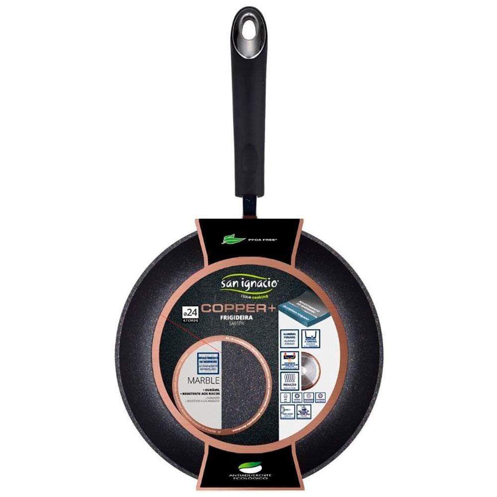 Frigideira Bergner Pandora em Alumínio Forjado com Revestimento em Marble e Fundo de Indução 24 cm – Marrom - 2