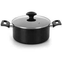 Conjunto de Panelas 5 Peças Multiflon Induct+ com Revestimento Antiaderente Quartzo, Fundo de Indução e Tampas com Saída de Vapor - Preto - 5