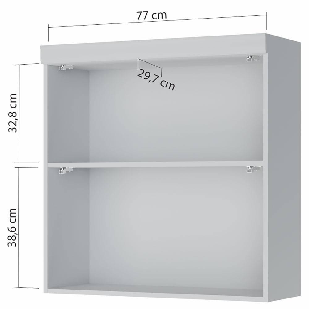 Armário Aéreo Nesher Marquesa em MDF 15mm com 2 Portas e 1 Prateleira - 80cm de largura - 3