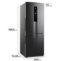 Geladeira Electrolux IB7B Frost Free Inverse Efficient com AutoSense Black Inox - 490L