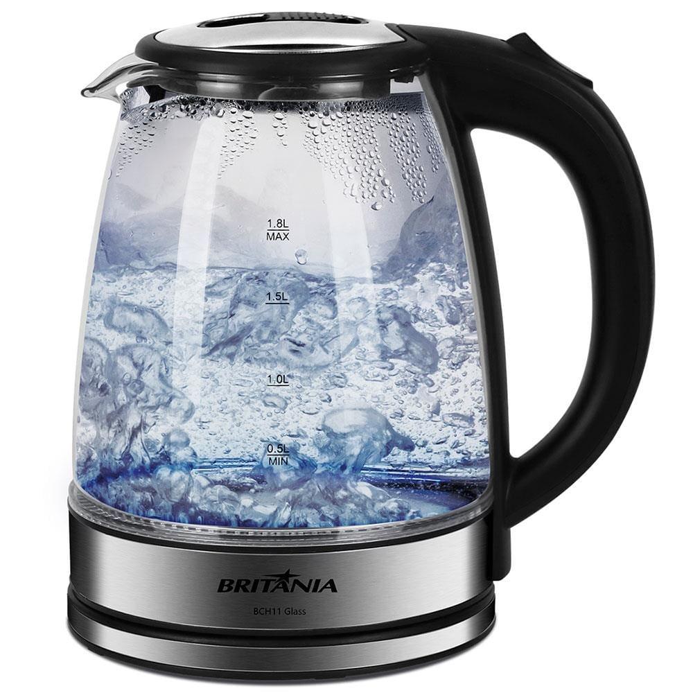 Chaleira Elétrica Britânia BCH11 Glass 1,8 L – Transparente/ Preta/Inox - 2