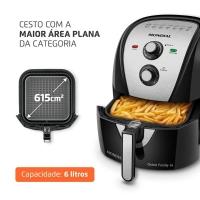 Fritadeira Elétrica Sem Óleo Air Fryer Mondial AFN-60 6L Preta/Inox - 2