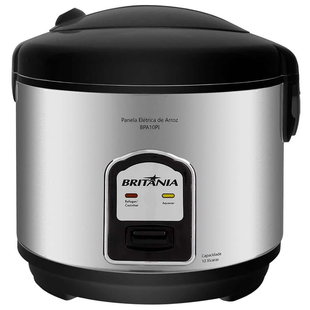 Panela Elétrica de Arroz Britânia BPA10PI 10 Xícaras – Preta/Inox - 1