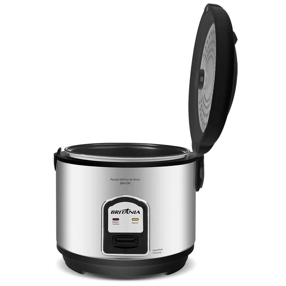 Panela Elétrica de Arroz Britânia BPA10PI 10 Xícaras – Preta/Inox - 3