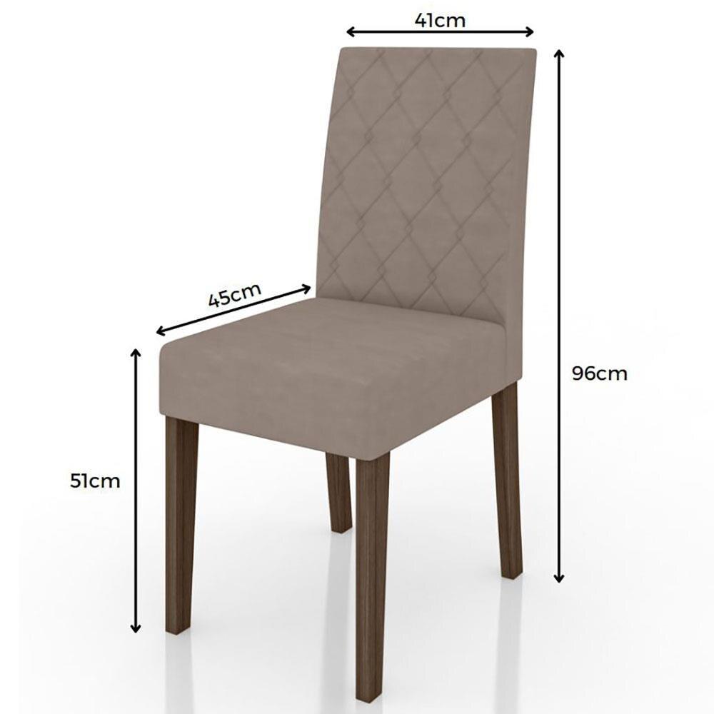 Mesa de Jantar Retangular Poliman Liz com 6 Cadeiras Estofadas e Revestidas em Suede - 160 cm de Largura - 8