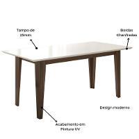 Mesa de Jantar Retangular Poliman Liz com 6 Cadeiras Estofadas e Revestidas em Suede - 160 cm de Largura - 5