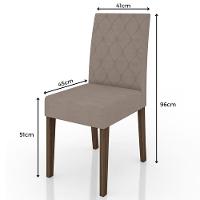 Mesa de Jantar Retangular Poliman Liz com 6 Cadeiras Estofadas e Revestidas em Suede - 160 cm de Largura - 8