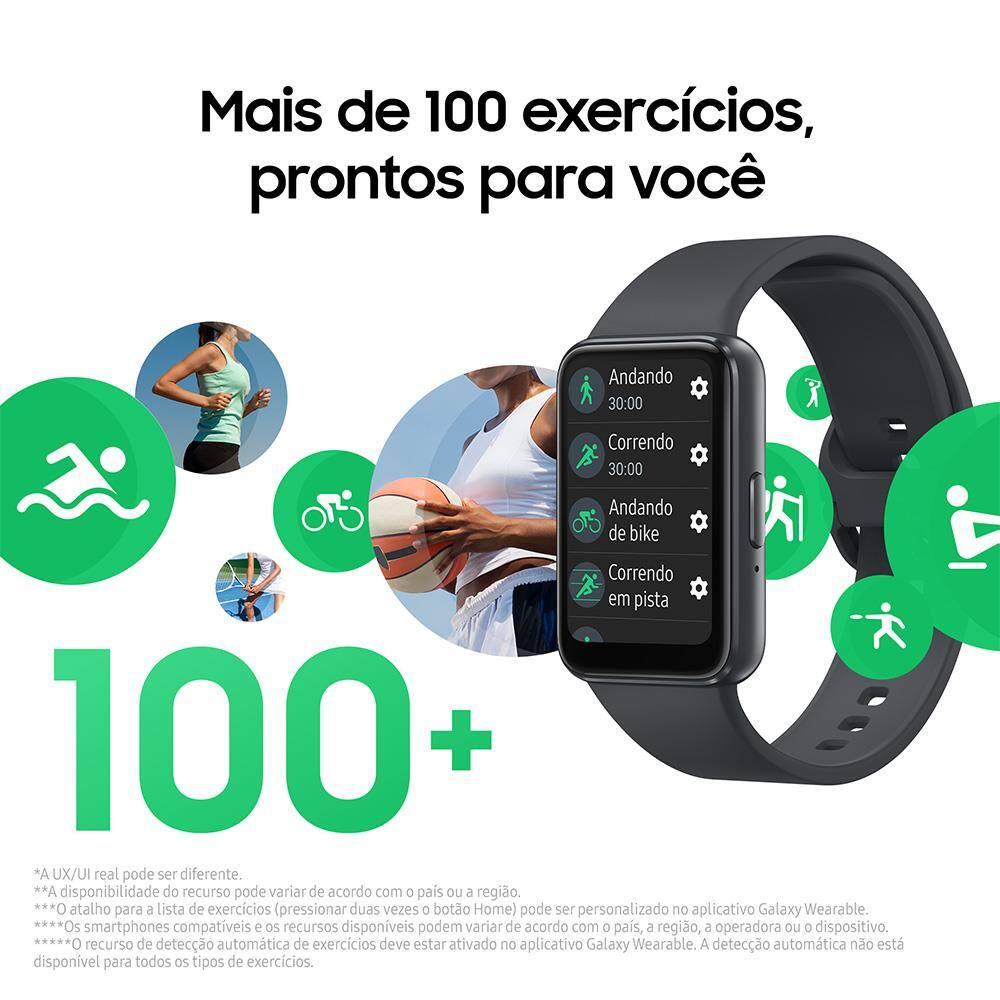 Samsung Galaxy Fit3 Grafite Display de 1.6 AMOLED colorido, Bluetooth, Design Premium em Alumínio, Mais De 100 Exercícios e Resistente à Água e Poeira - 4