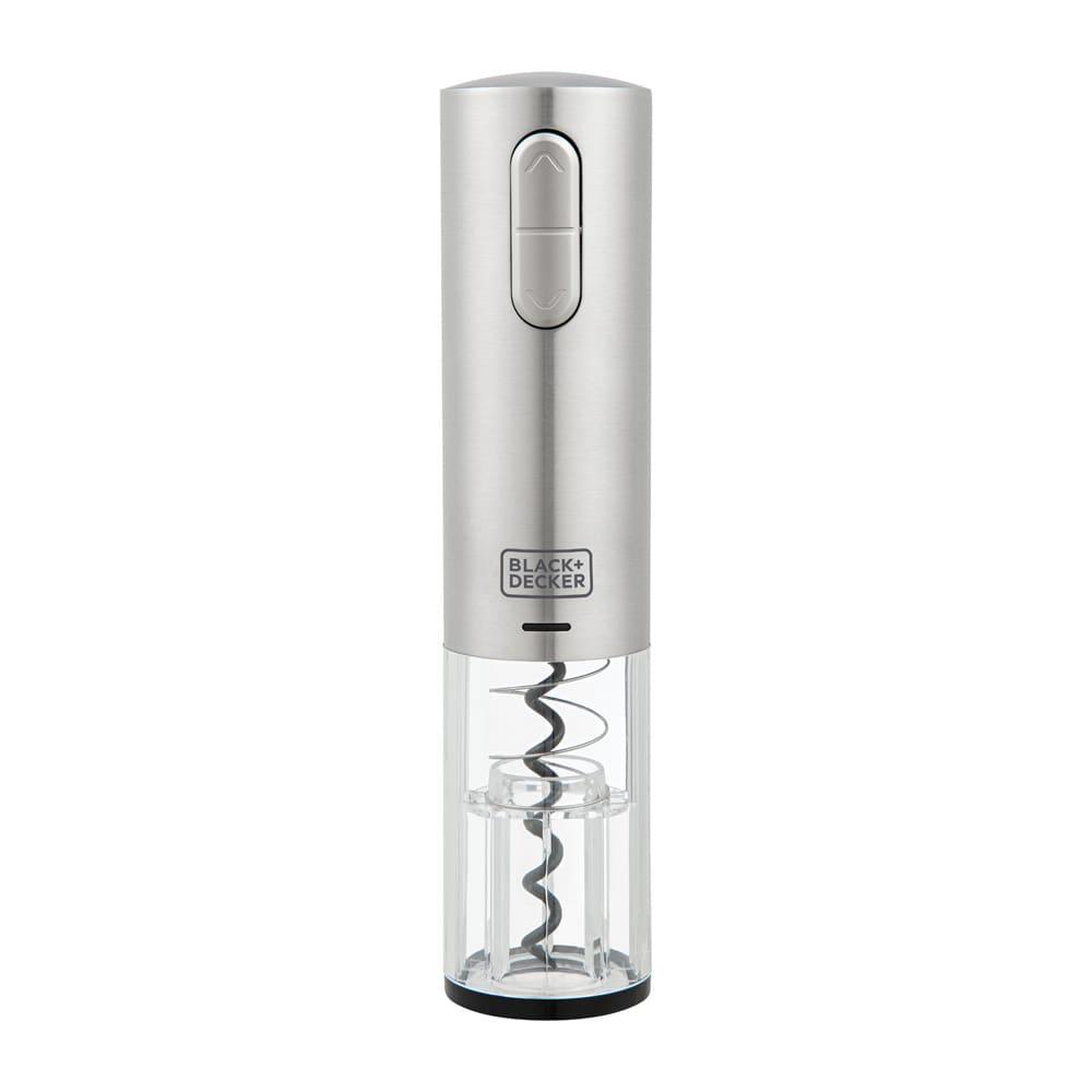 Abridor de Vinho à Bateria Black Decker Gourmand Gris W10, Saca Rolhas com Carregamento USB - Inox - 1