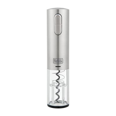 Abridor de Vinho à Bateria Black Decker Gourmand Gris W10, Saca Rolhas com Carregamento USB - Inox