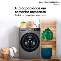 Lava e Seca LG 12Kg/7Kg Smart VC4 com Inteligência Artificial AI DD™ CV5012PC4 - Inox - 2