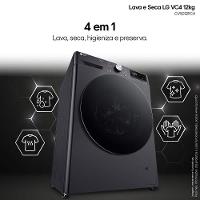 Lava e Seca LG 12Kg/7Kg Smart VC4 com Inteligência Artificial AI DD™ CV5012PC4 - Inox - 7