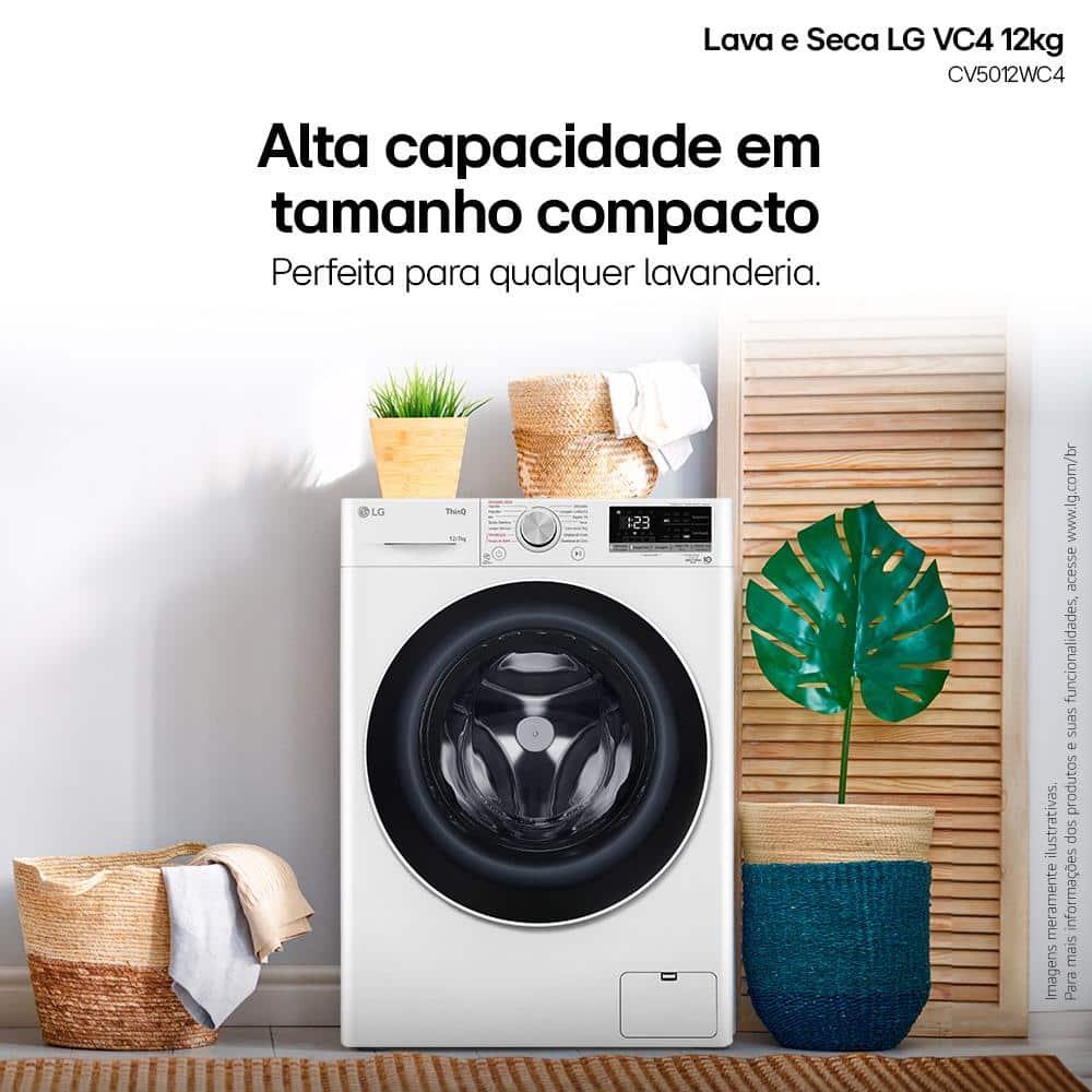 Lava e Seca LG 12Kg/7Kg Smart VC4 com Inteligência Artificial AI DD™ CV5012WC4 - Branca - 2