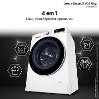 Lava e Seca LG 12Kg/7Kg Smart VC4 com Inteligência Artificial AI DD™ CV5012WC4 - Branca - 7