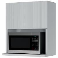 Armário Aéreo Nesher Rainha em MDF 15mm com Nicho para Micro-ondas, 1 Porta e 1 Prateleira - 70cm de largura - 1