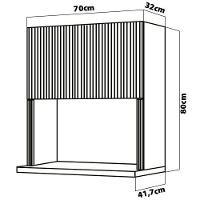 Armário Aéreo Nesher Rainha em MDF 15mm com Nicho para Micro-ondas, 1 Porta e 1 Prateleira - 70cm de largura - 4