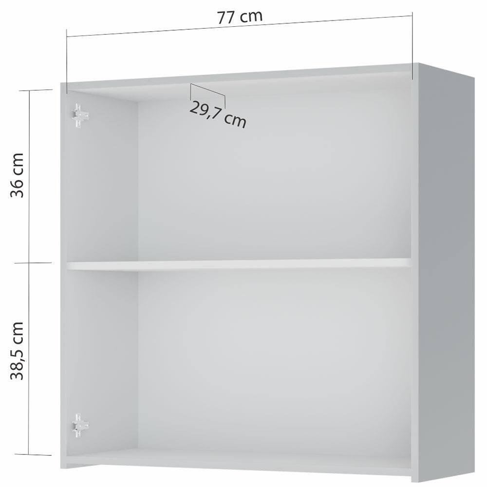Armário Aéreo Nesher Rainha em MDF 15mm com 2 Portas e 1 Prateleira - 80cm de largura - 3