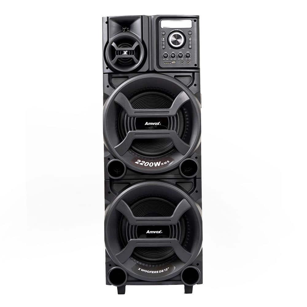 Caixa Amplificadora Amvox Pesadão Black ACA 2201 com Bluetooth, Entradas USB, Microfone e Instrumentos - 2200W - 1