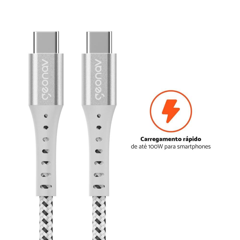 Cabo USB-C ESC06WT em Nylon Trançado Geonav – 1,2 metro - 5