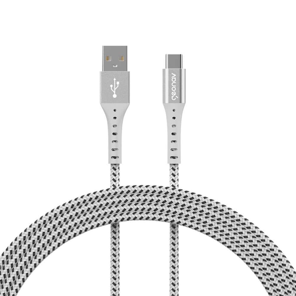 Cabo USB-C ESC05WT em Nylon Trançado Geonav – 1,2 metro - 1