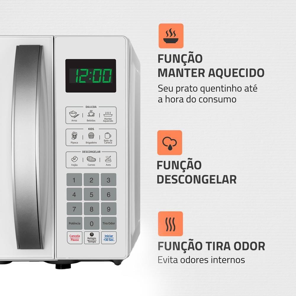 Micro-ondas Mondial MO-01-21-W com Função Tira Odor e Manter Aquecido Branco - 21L - 3