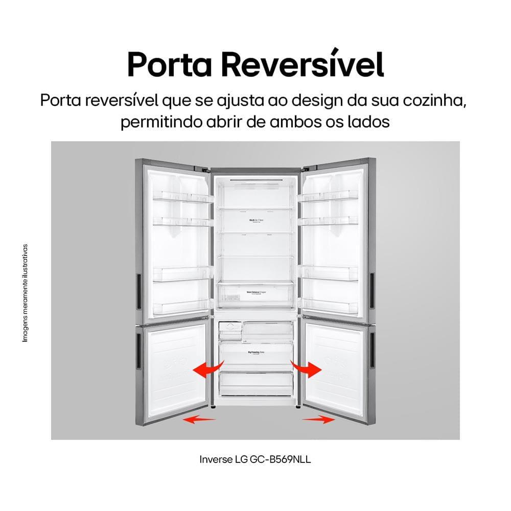 Geladeira LG Frost Free Inverse Conectividade Inteligente Inox Look - 451L - 8