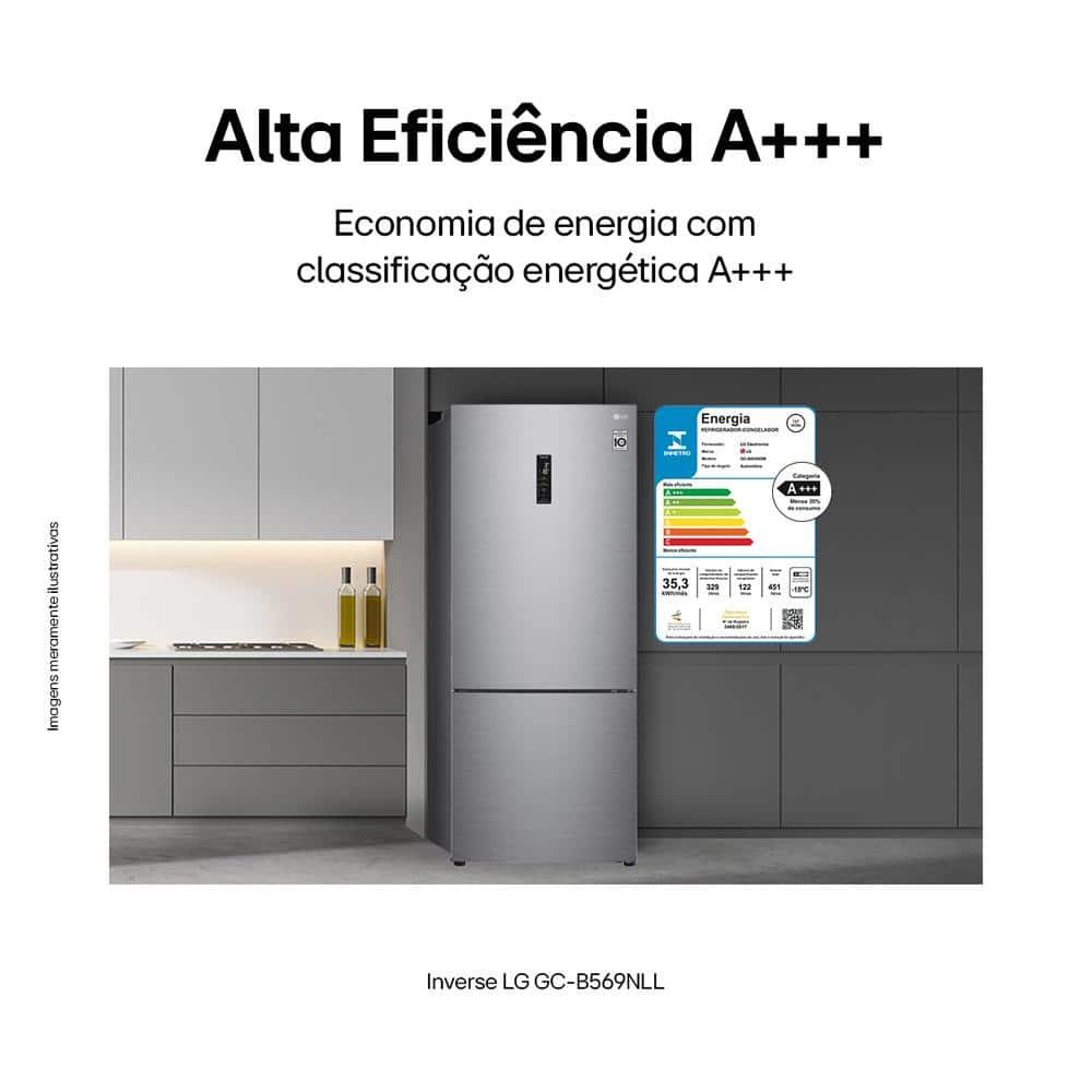 Geladeira LG Frost Free Inverse Conectividade Inteligente Inox Look - 451L - 2